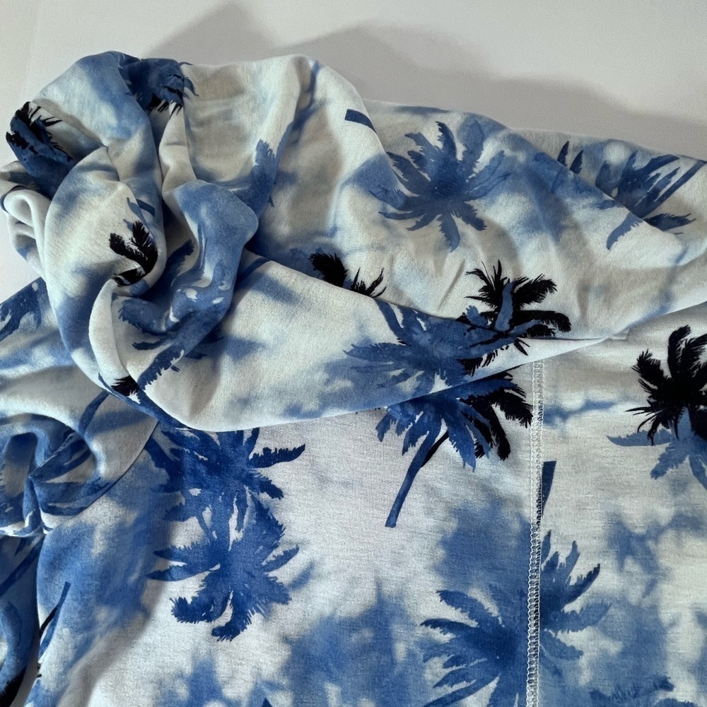 French Laundry SWEATSHIRT PROJECT Palm Trees Blue Tie Dye Pullover Hoodie Sz S - Picture 8 of 12